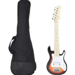 vidaXL Gitaar voor kinderen elektrisch met tas 3/4 30" bruin en wit