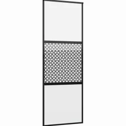 vidaXL Glazen deur Fretwerk Zwart 90 x 2 x 205 cm Aluminium