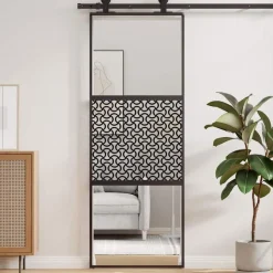vidaXL Glazen deur Fretwerk Zwart 90 x 2 x 205 cm Aluminium