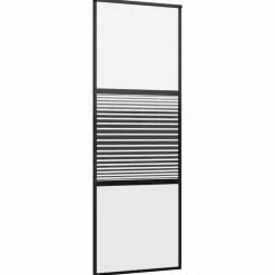 vidaXL Glazen deur Gestreept Zwart 90 x 2 x 205 cm Aluminium