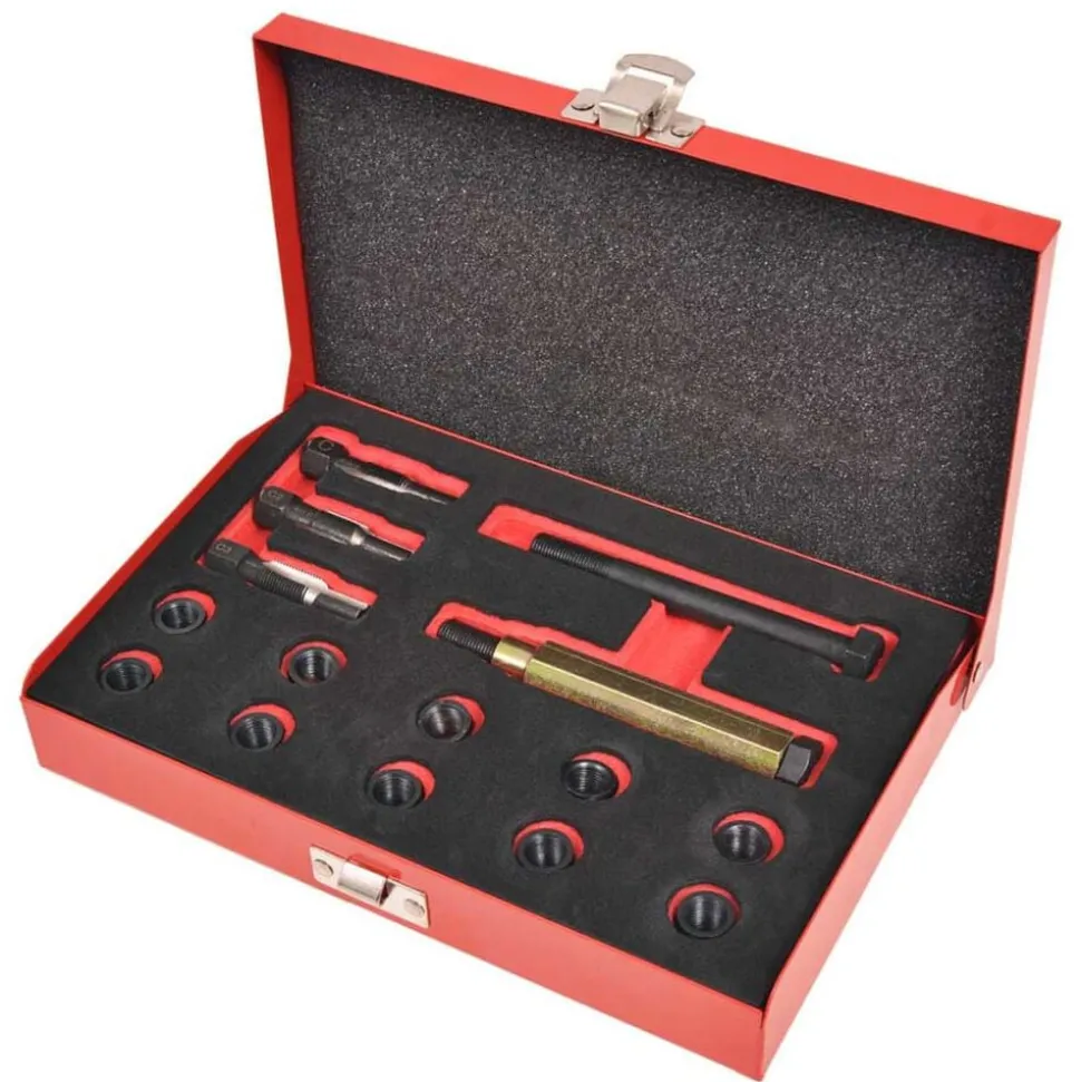 vidaXL Gloeibougie draad reparatie set M10 x 1,0 mm 15-delig