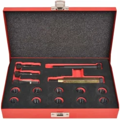 vidaXL Gloeibougie draad reparatie set M10 x 1,0 mm 15-delig