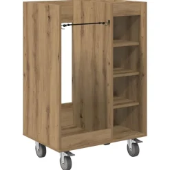 vidaXL Golfkast met wiel Effen Artisan Eiken 65 x 45 x 98 cm