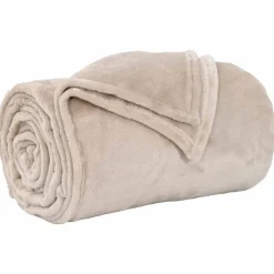 vidaXL Gooi Deken Beige 130 x 150 cm Fleece