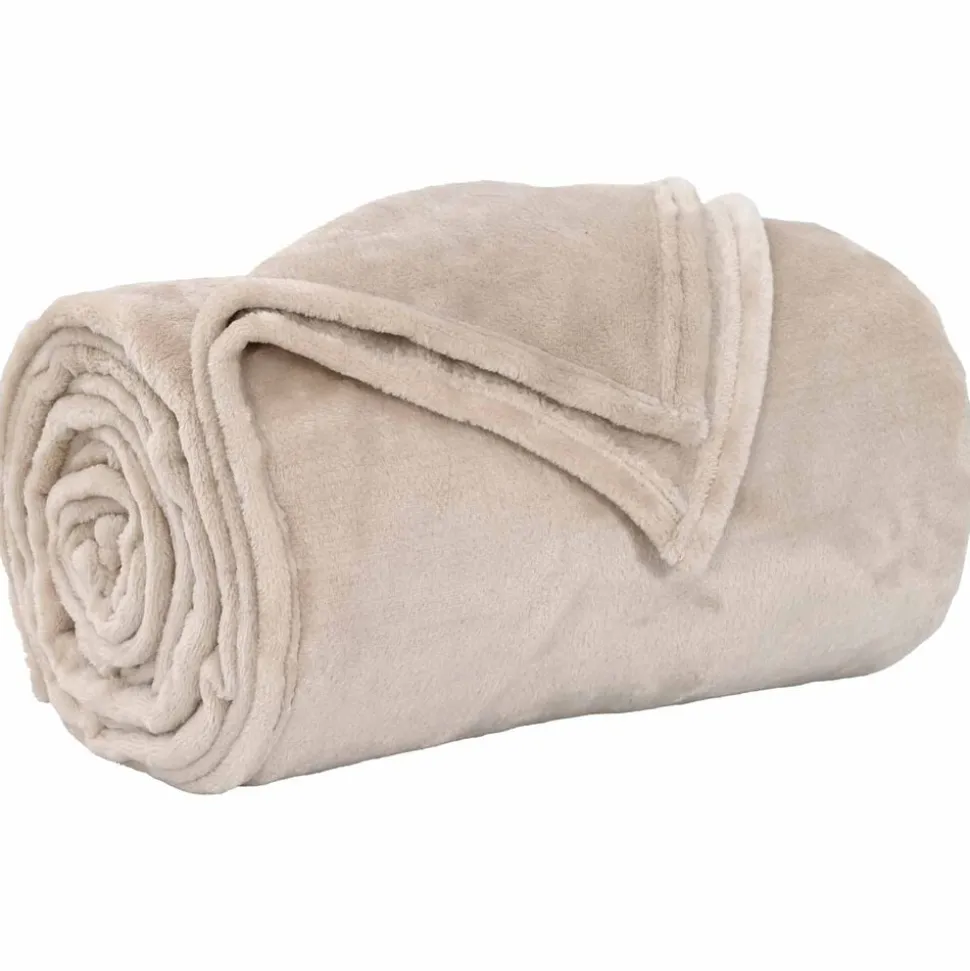 vidaXL Gooi Deken Beige 130 x 150 cm Fleece