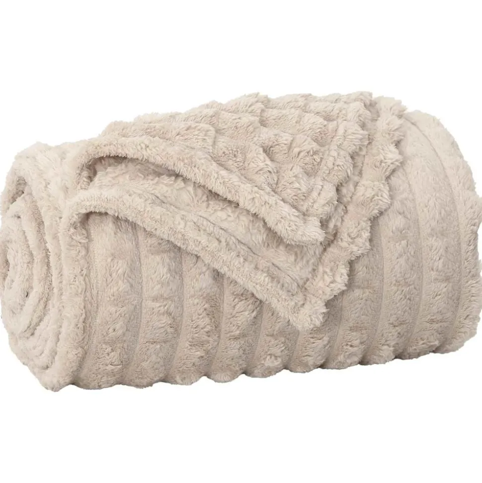 vidaXL Gooi Deken Beige 150 x 130 cm Fleece