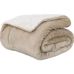 vidaXL Gooi Deken Beige 130 x 150 cm Fleece