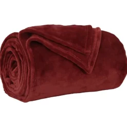 vidaXL Gooi Deken Bordeaux Rood 130 x 150 cm Fleece