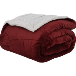 vidaXL Gooi Deken Bordeaux Rood 130 x 150 cm Fleece