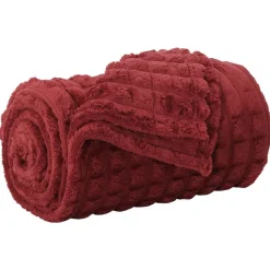 vidaXL Gooi Deken Bordeaux Rood 150 x 130 cm Fleece
