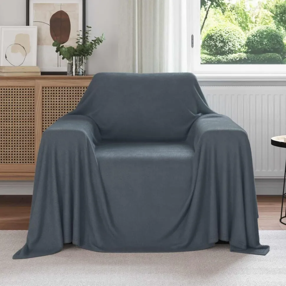 vidaXL Gooi Deken Donkergrijs 210 x 140 cm Fleece