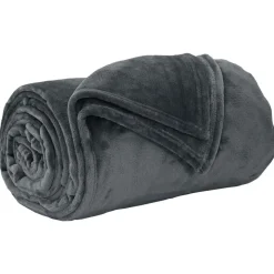 vidaXL Gooi Deken Donkergrijs 130 x 150 cm Fleece