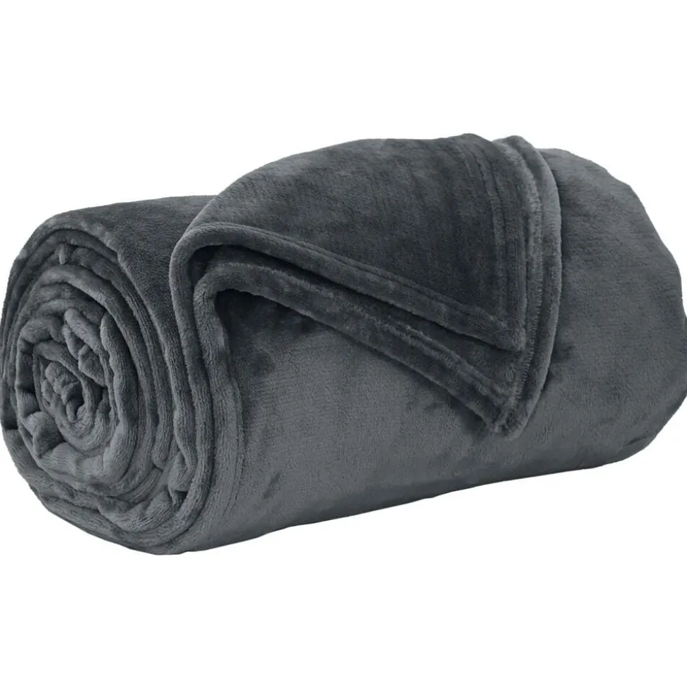 vidaXL Gooi Deken Donkergrijs 130 x 150 cm Fleece