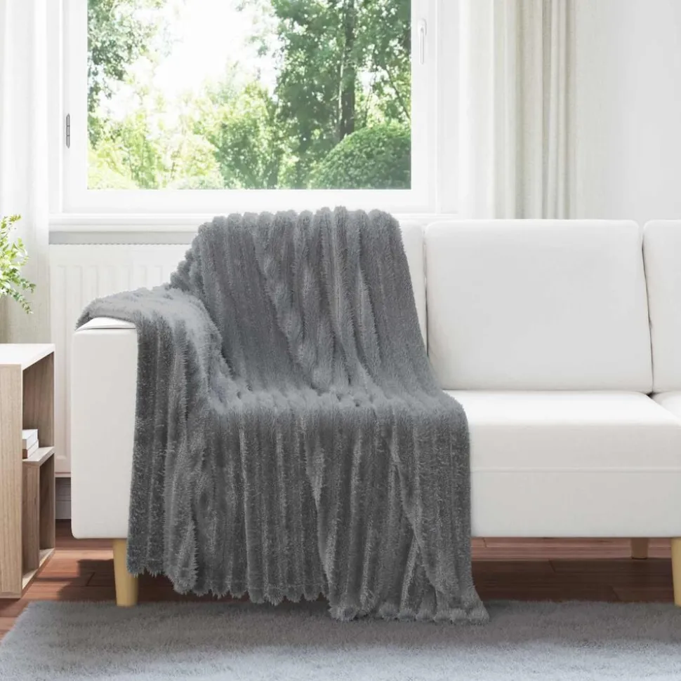 vidaXL Gooi Deken Donkergrijs 150 x 130 cm Fleece