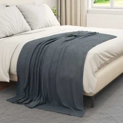 vidaXL Gooi Deken Donkergrijs 170 x 130 cm Fleece