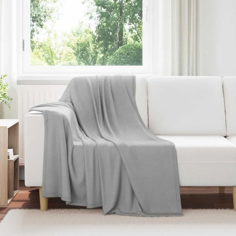 vidaXL Gooi Deken Grijs 170 x 130 cm Fleece