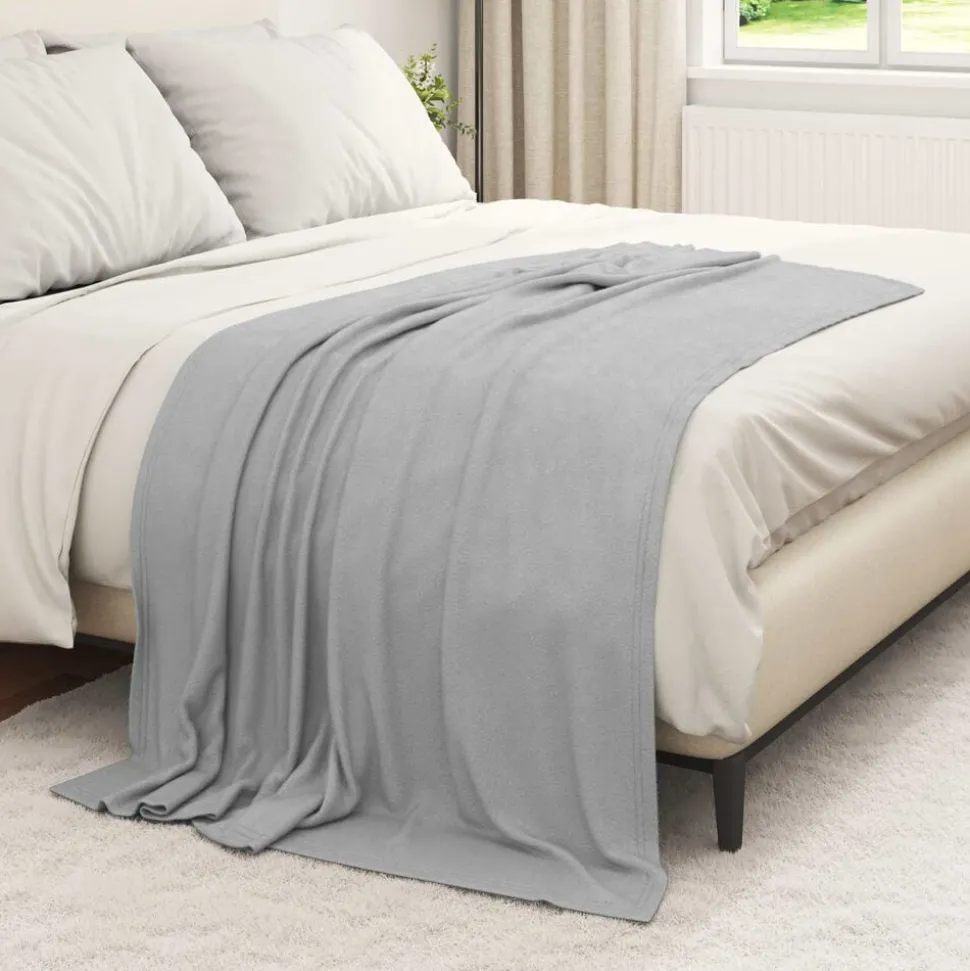 vidaXL Gooi Deken Grijs 170 x 130 cm Fleece