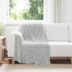 vidaXL Gooi Deken Grijs 150 x 130 cm Fleece