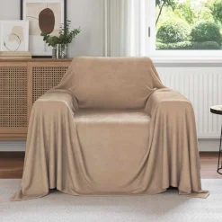 vidaXL Gooi Deken Kameel 210 x 140 cm Fleece