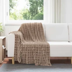 vidaXL Gooi Deken Kameel 150 x 130 cm Fleece
