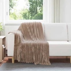 vidaXL Gooi Deken Kameel 150 x 130 cm Fleece