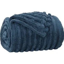vidaXL Gooi Deken Marineblauw 150 x 130 cm Fleece