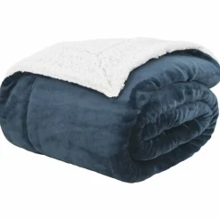 vidaXL Gooi Deken Marineblauw 130 x 150 cm Fleece