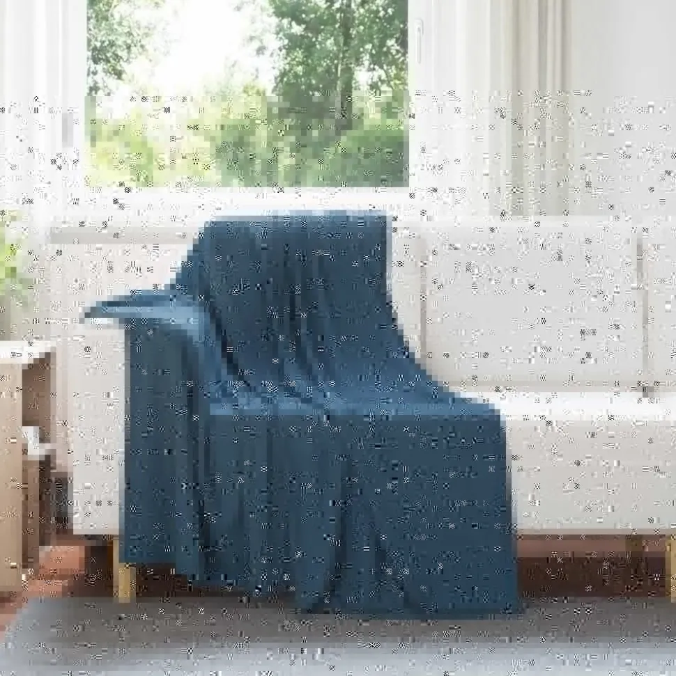 vidaXL Gooi Deken Marineblauw 170 x 130 cm Fleece