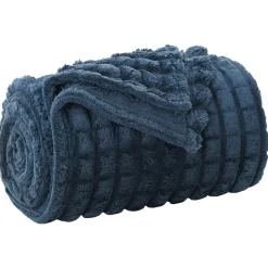 vidaXL Gooi Deken Marineblauw 150 x 130 cm Fleece