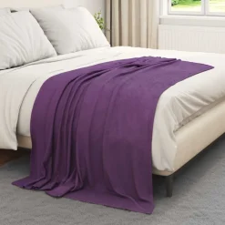 vidaXL Gooi Deken Paars 170 x 130 cm Fleece