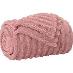 vidaXL Gooi Deken Roze 150 x 130 cm Fleece