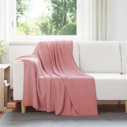 vidaXL Gooi Deken Roze 170 x 130 cm Fleece