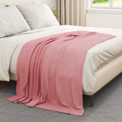 vidaXL Gooi Deken Roze 170 x 130 cm Fleece