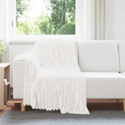vidaXL Gooi Deken Wit 150 x 130 cm Fleece