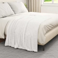 vidaXL Gooi Deken Wit 150 x 130 cm Fleece