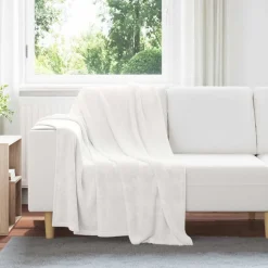vidaXL Gooi Deken Wit 130 x 150 cm Fleece