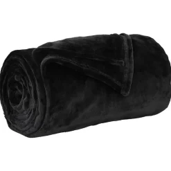 vidaXL Gooi Deken Zwart 130 x 150 cm Fleece