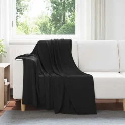 vidaXL Gooi Deken Zwart 170 x 130 cm Fleece