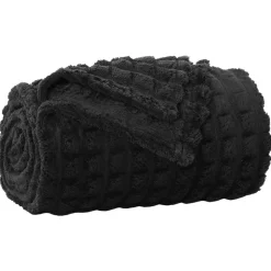 vidaXL Gooi Deken Zwart 150 x 130 cm Fleece