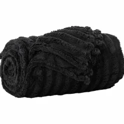 vidaXL Gooi Deken Zwart 150 x 130 cm Fleece