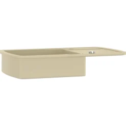 vidaXL Gootsteen enkele bak graniet beige
