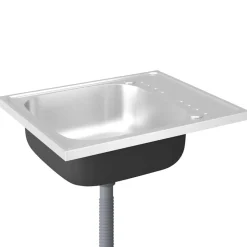 vidaXL Gootsteen met afvoerset 600x500x155 mm roestvrij staal zilver