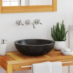 vidaXL Gootsteen 40x12 cm marmer zwart