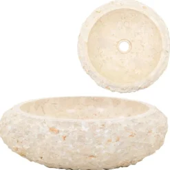vidaXL Gootsteen 40x12 cm marmer crème