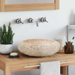 vidaXL Gootsteen 40x12 cm marmer crème