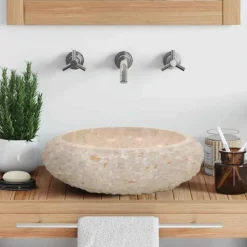 vidaXL Gootsteen 40x12 cm marmer crème