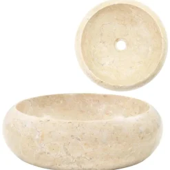 vidaXL Gootsteen 40x12 cm marmer crème