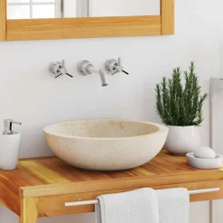 vidaXL Gootsteen 40x12 cm marmer crème