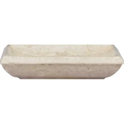 vidaXL Gootsteen 50x35x10 cm marmer crèmekleurig