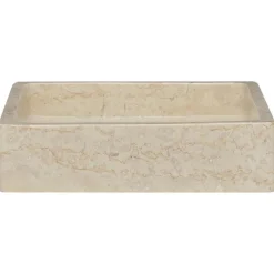 vidaXL Gootsteen 40x40x10 cm marmer crèmekleurig